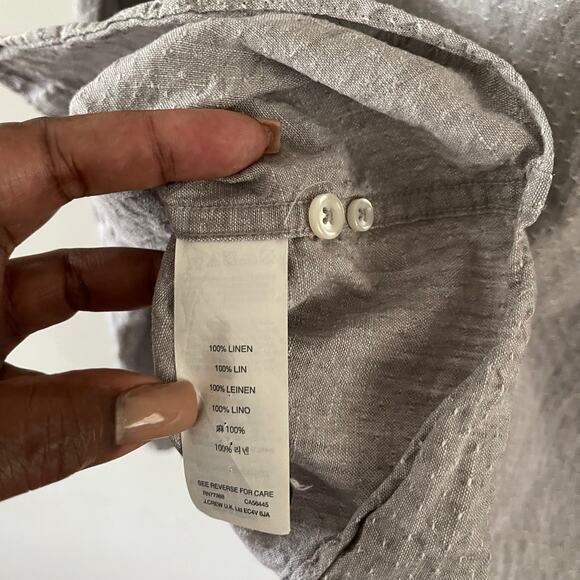 J. Crew Baird McNutt Irish Linen Mens Casual Button-Down Shirt Small - Flawed - Picture 6 of 12